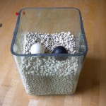 Navy bean container with two balls (uncovered)